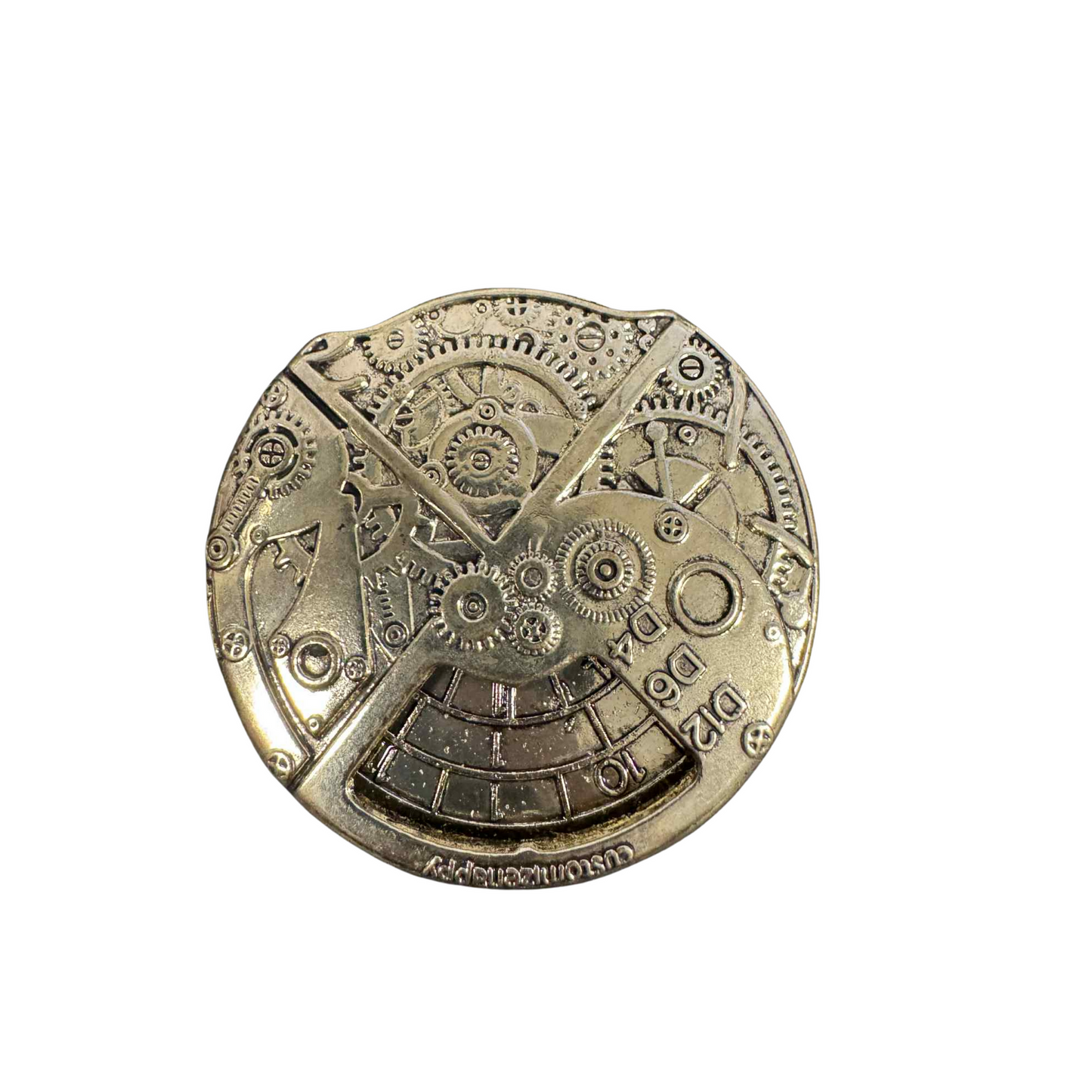 
                  
                    Steampunk Spinner die - D4, D6, D12 All in one! - 1pcs - 5 colours available!
                  
                