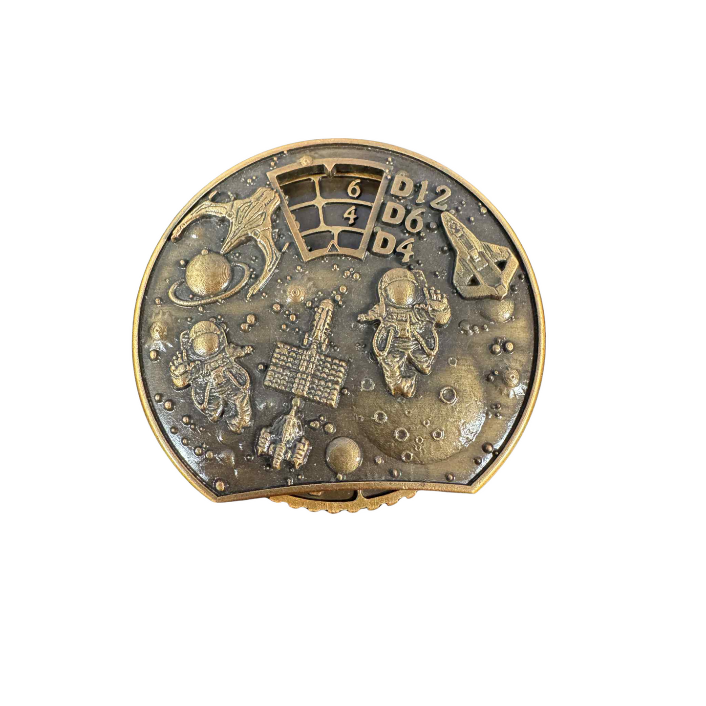 Space Man Metal Space Spinner - D4, D6, D12, All in one!