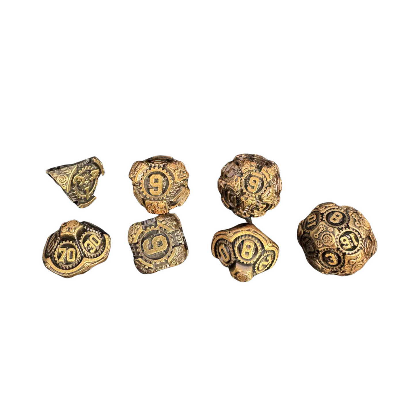 
                  
                    Steampunk 7pcs Metal Dice Set - Available in Gold or Silver!
                  
                