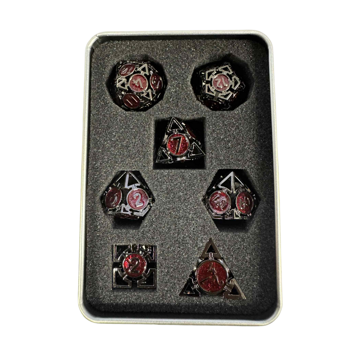 Hollow Metal Fantasy Dice - 7pcs Set