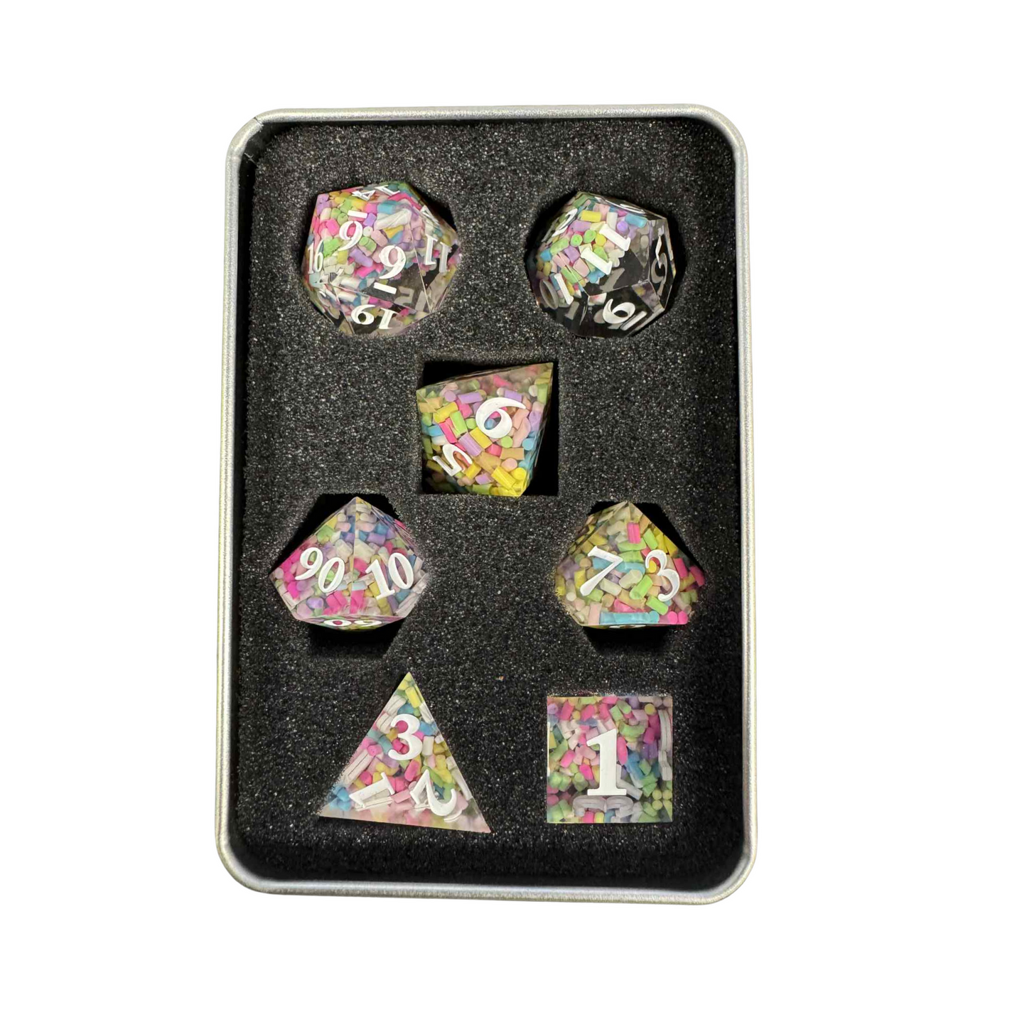 Sprinkles! 7pcs Acrylic Dice Set