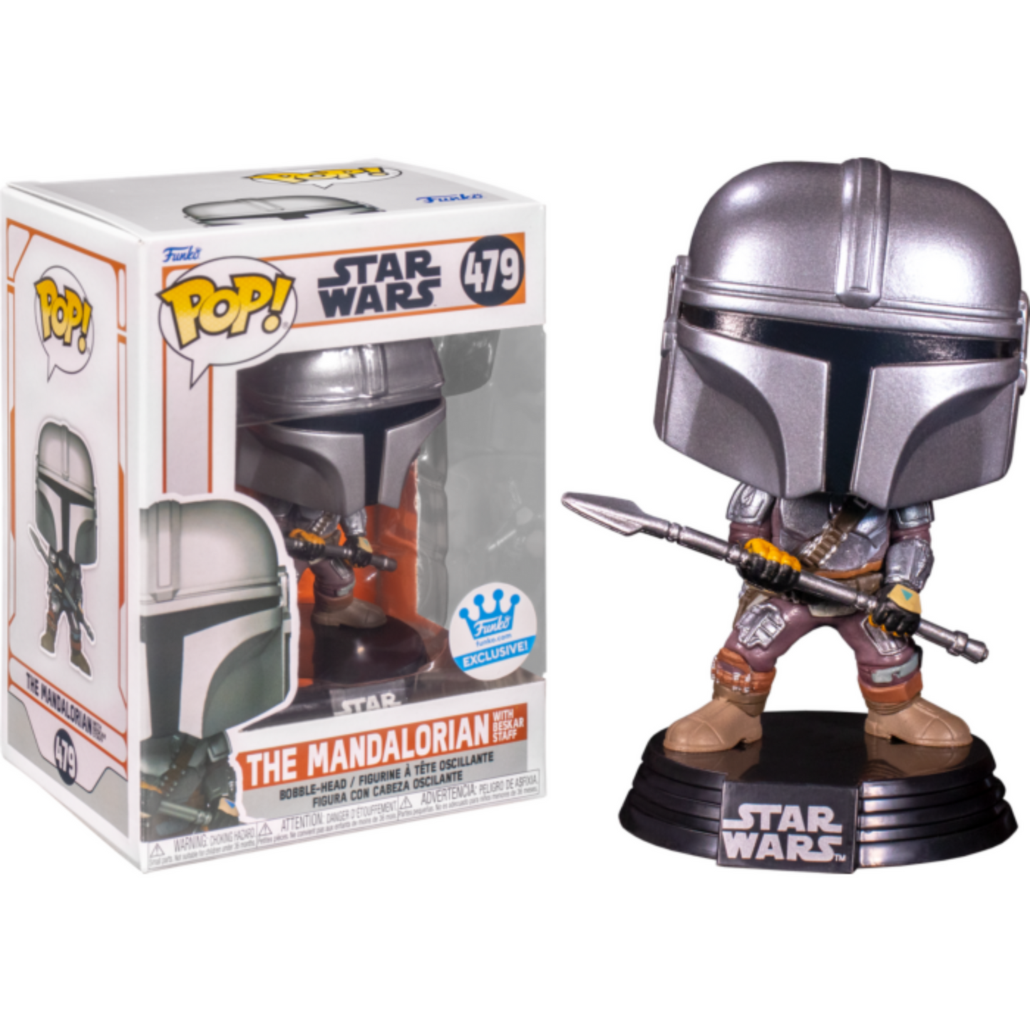 Star Wars: The Mandalorian - The Mandalorian with Beskar Staff Pop! Vinyl Figure