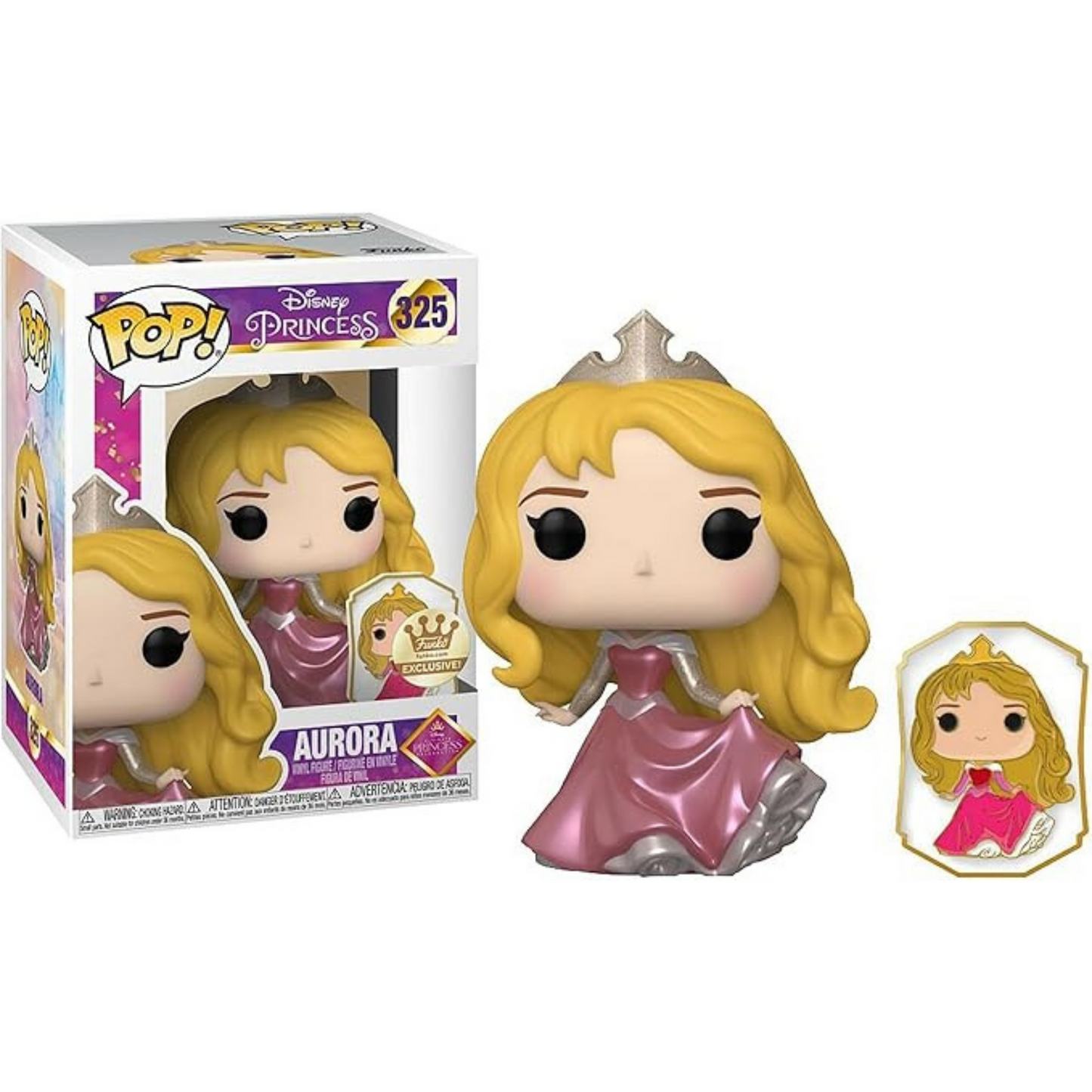 Rare Disney Princess Aurora Funko POP Vinyl Figure With Pin