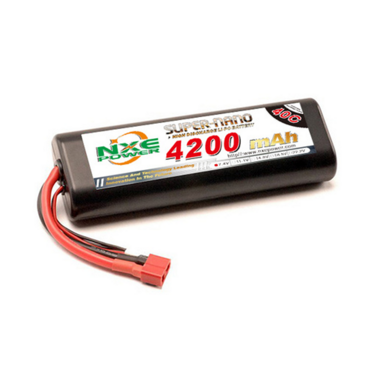 NXE 7.4v 4200mah 40c Round Hard Case Deans Battery