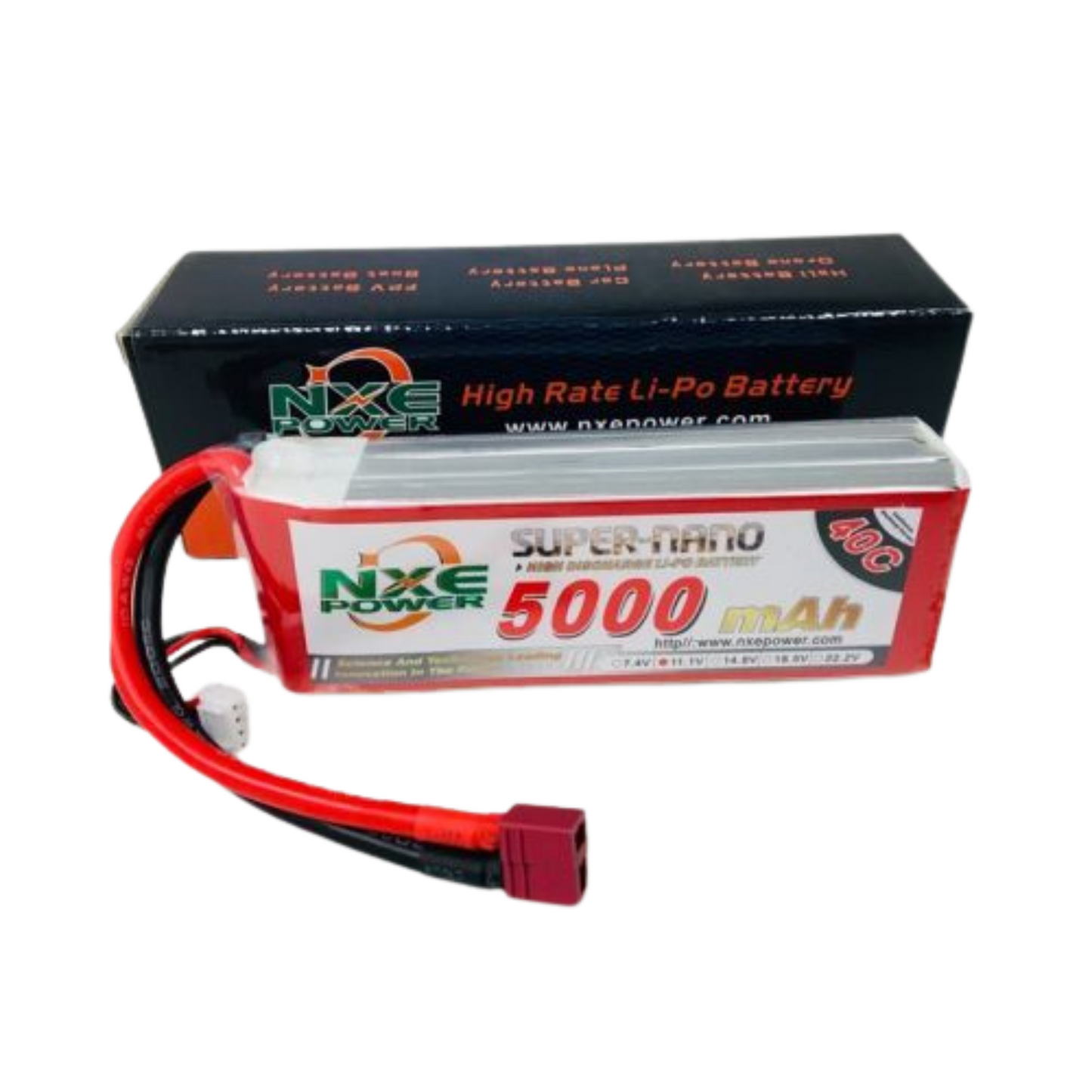Nxe 11.1V 5000Mah 40C Lipo Battery in Soft Case with Dean Plug