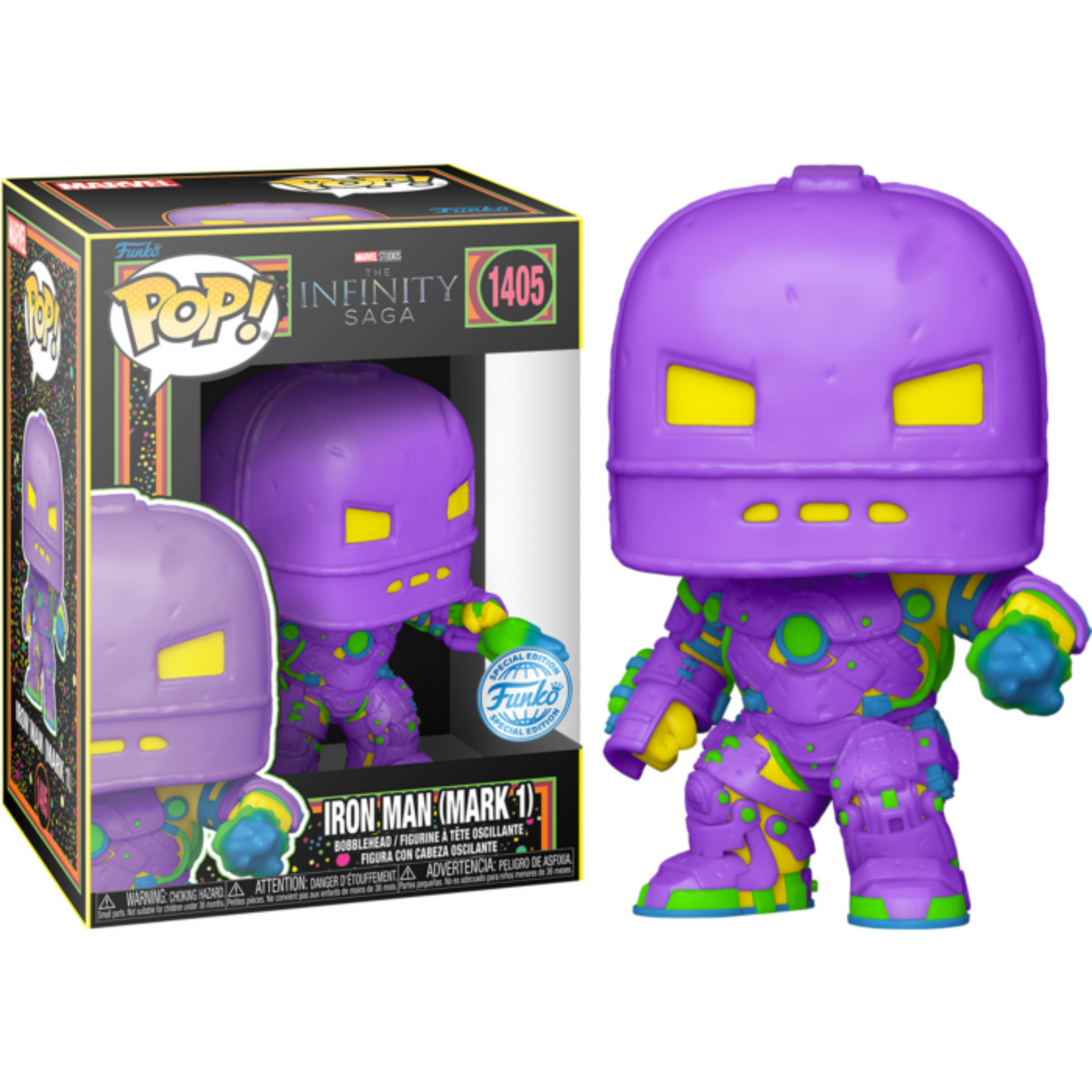 Marvel: The Infinity Saga - Iron Man (Mark 1) Blacklight Pop! Vinyl Figure