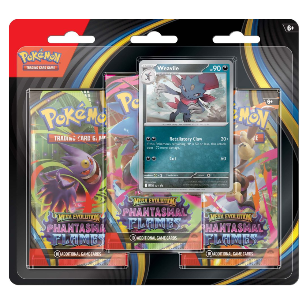 Pokemon TCG: Mega Evolution - Phantasmal Flames Three Booster Blister