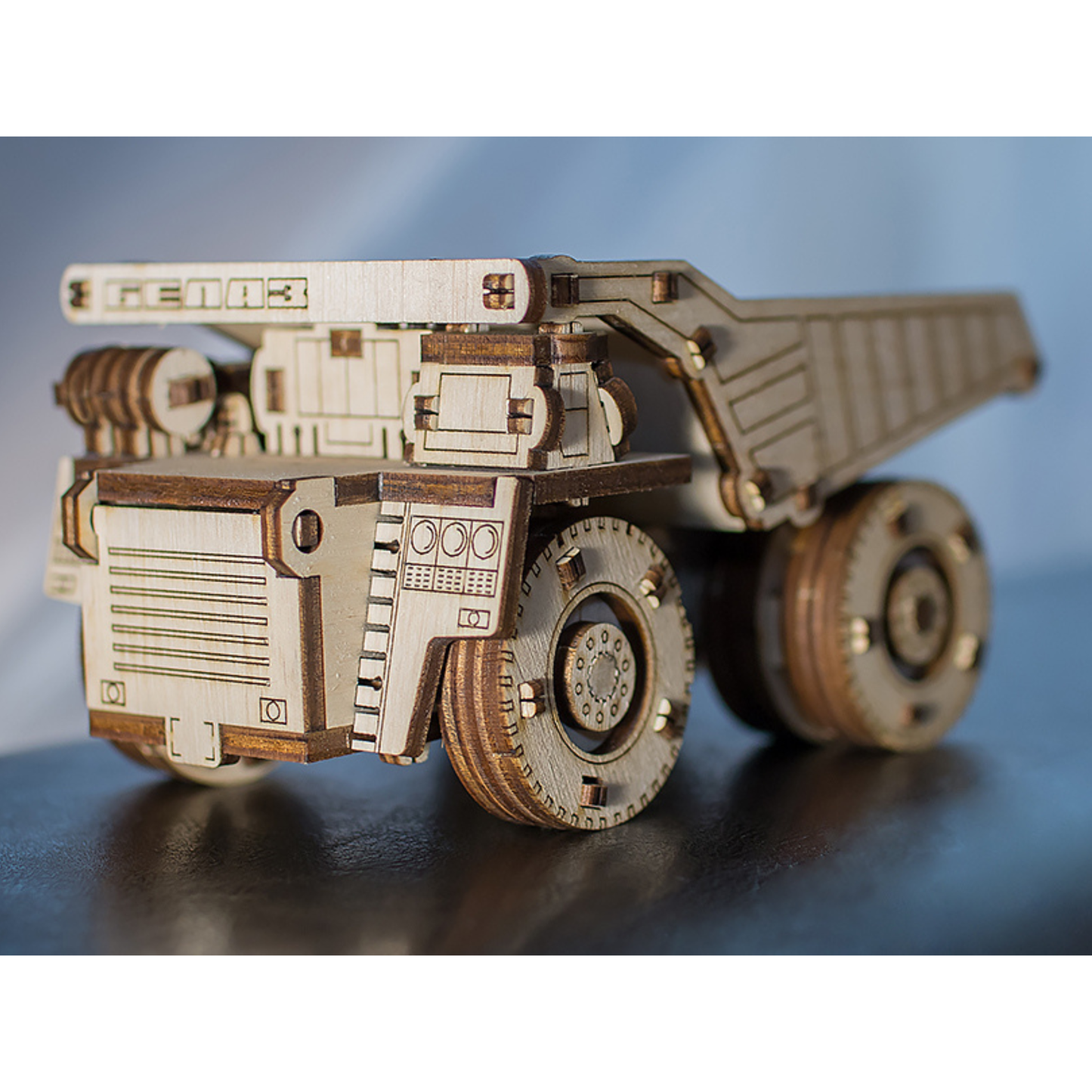 Mini Belaz with popping hood and reclining body