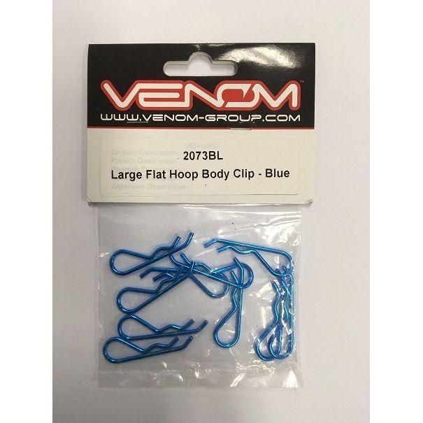 #1/8th Flat 1Hoop Body Clip Blue (10pcs)-Command Elite Hobbies-ProHobbies