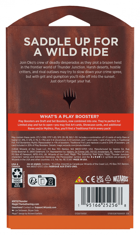 
                  
                    MTG Outlaws of Thunder Junction: Play Booster Sleeve
                  
                