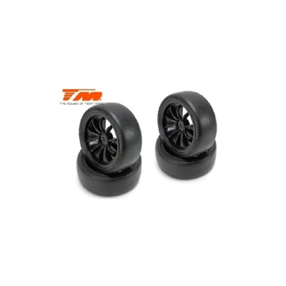 Team Magic 10-Spoke Mounted  Tyre Black | Command Elite Hobbies.