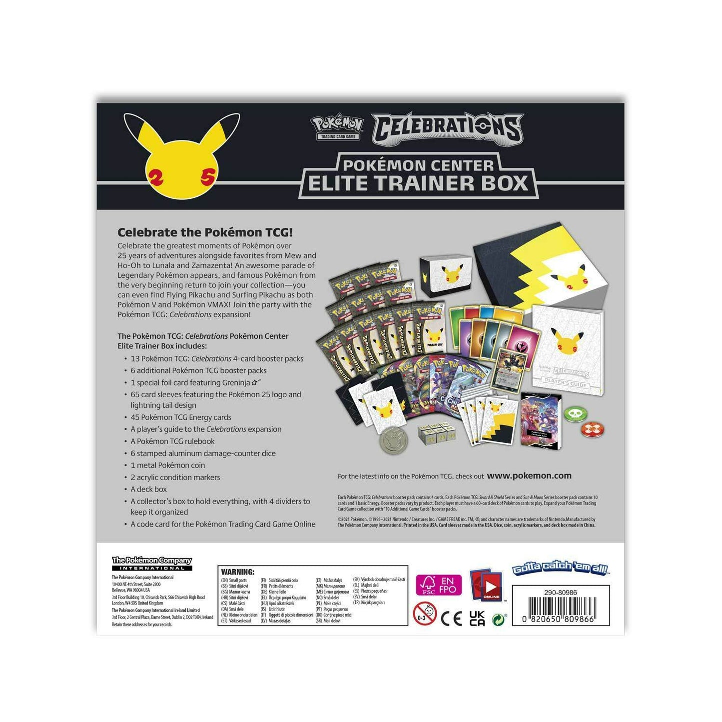 
                  
                    Pokémon TCG: Celebrations Pokémon Center Elite Trainer Box
                  
                