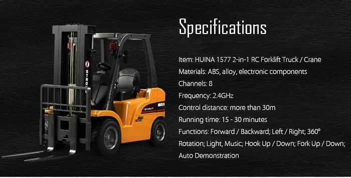 
                  
                    HuiNa Toys 1577 1/10 8Ch Rc Forklift | Command Elite Hobbies.
                  
                