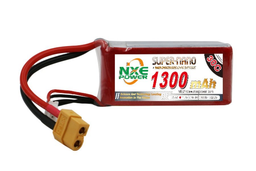 NXE 11.1v 1300mAh 30C LiPo Battery w/ Deans Connectors